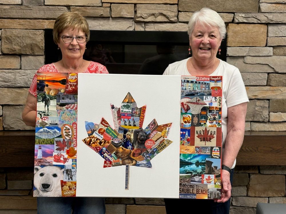 “Lunch Bunch” group from Rockwood Older Adults Centre create Canada flag collage post image