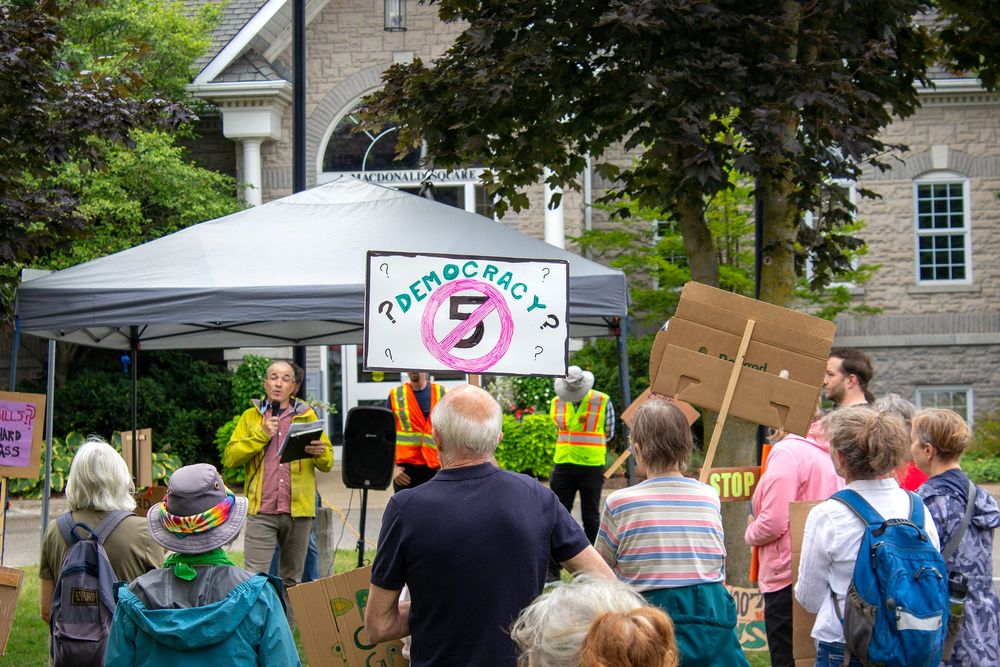 Community members gather for Bill 5 rally in Elora post image
