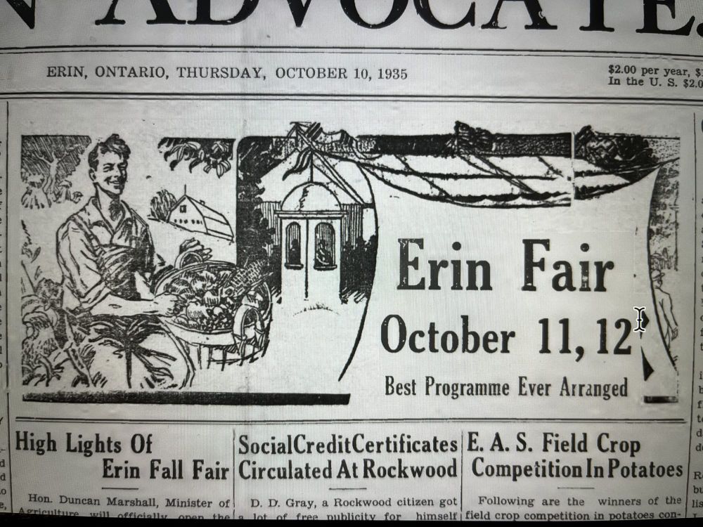 Agricultural society staged inaugural Erin Fall Fair in 1950 post image