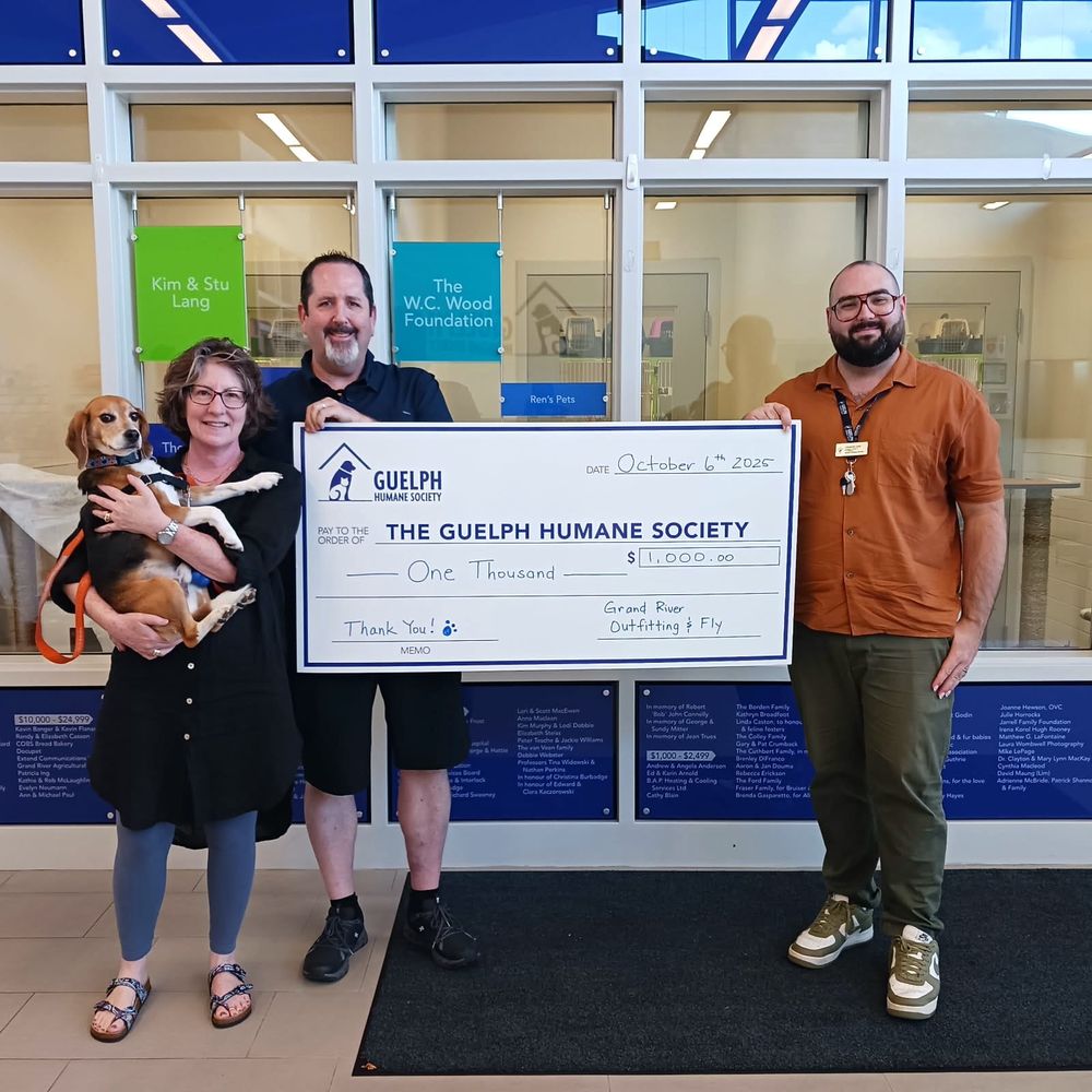 Grand River Outfitting donates $1,000 to The Guelph Humane Society post image