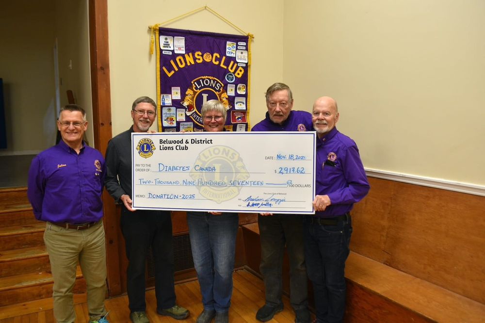 Belwood Lions donate to Diabetes Canada post image