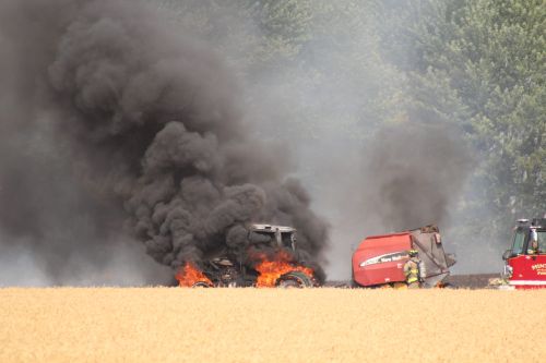 Tractor, baler destroyed by fire post image