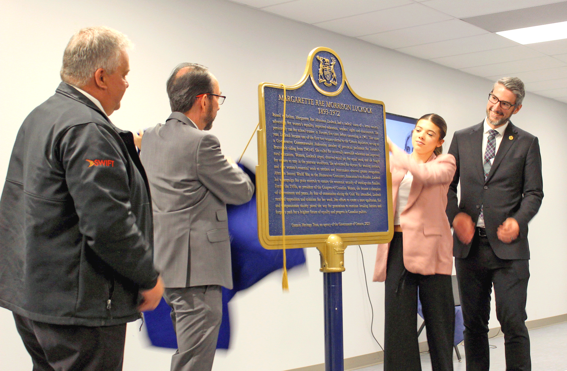 Margarette Rae Morrison Luckock recognized with provincial plaque post image