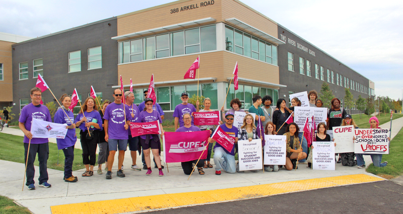 UGDSB students, staff protest custodial layoffs post image