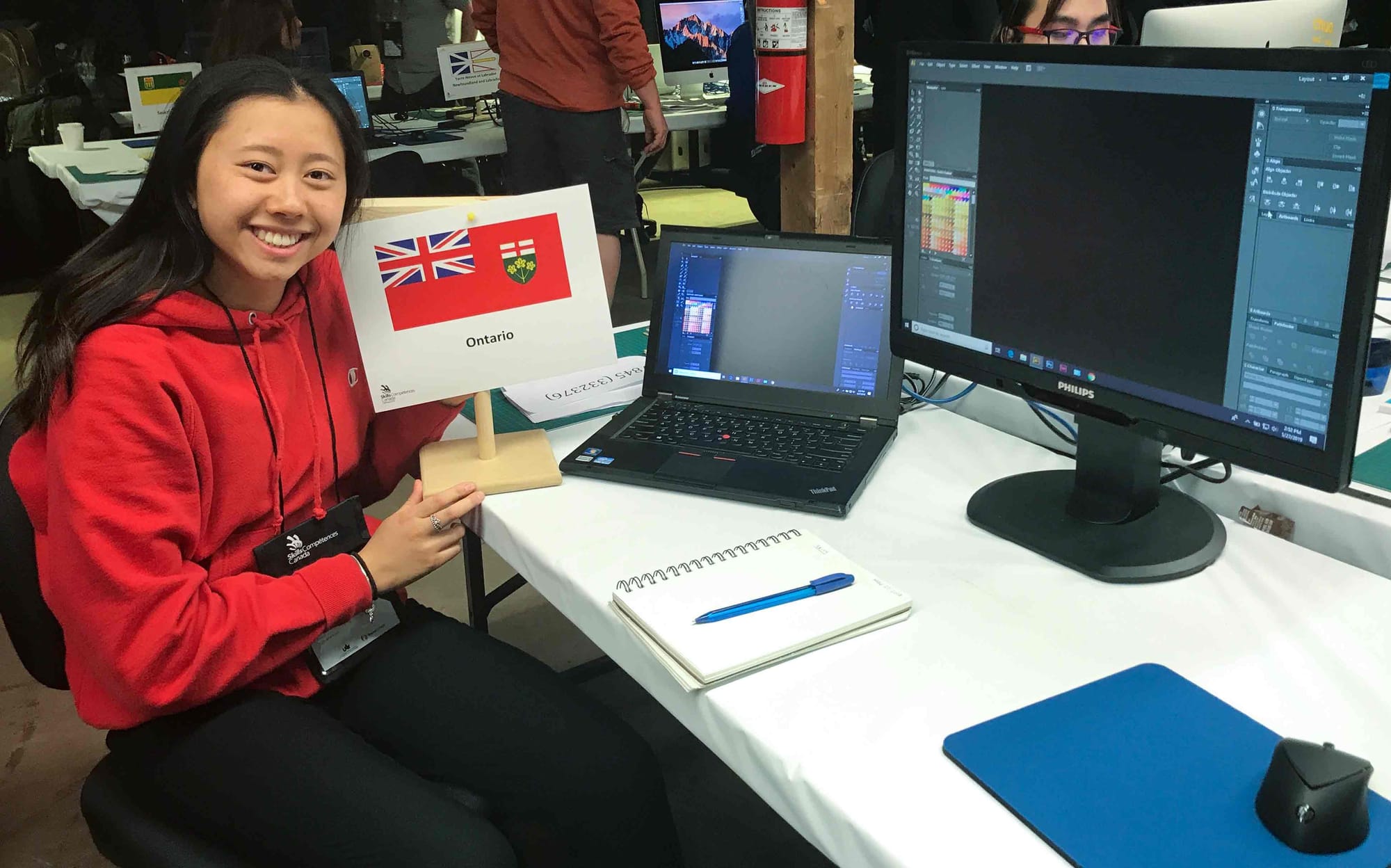 Wellington Catholic school board student Elisha Levak  competes at Skills Canada nationals in Design Studio Production category