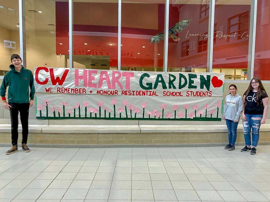 CWDHS students organized their first heart garden