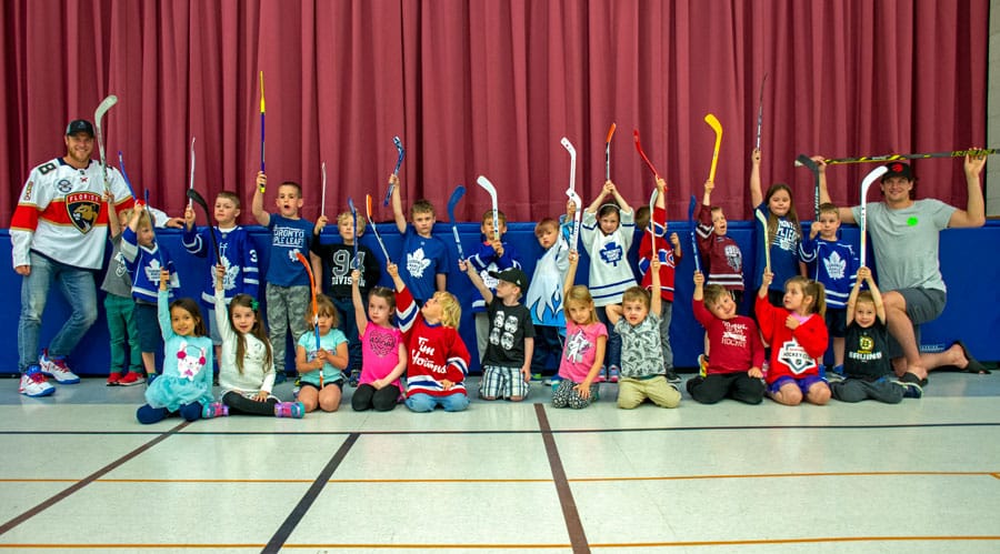 J.D. Hogarth’s kindergarten class won a session led by McGinn brothers