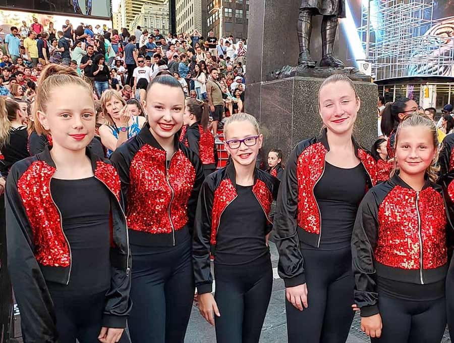 Local dancers take part in the Dance the World Broadway event