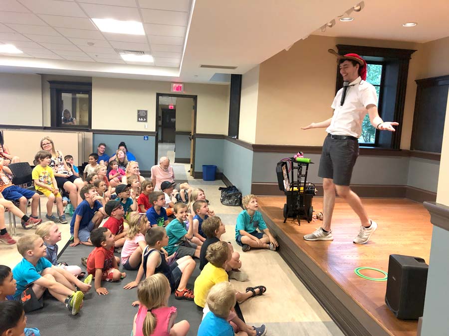 The Bumbling Bert Magic Show entertained audiences at Harriston library