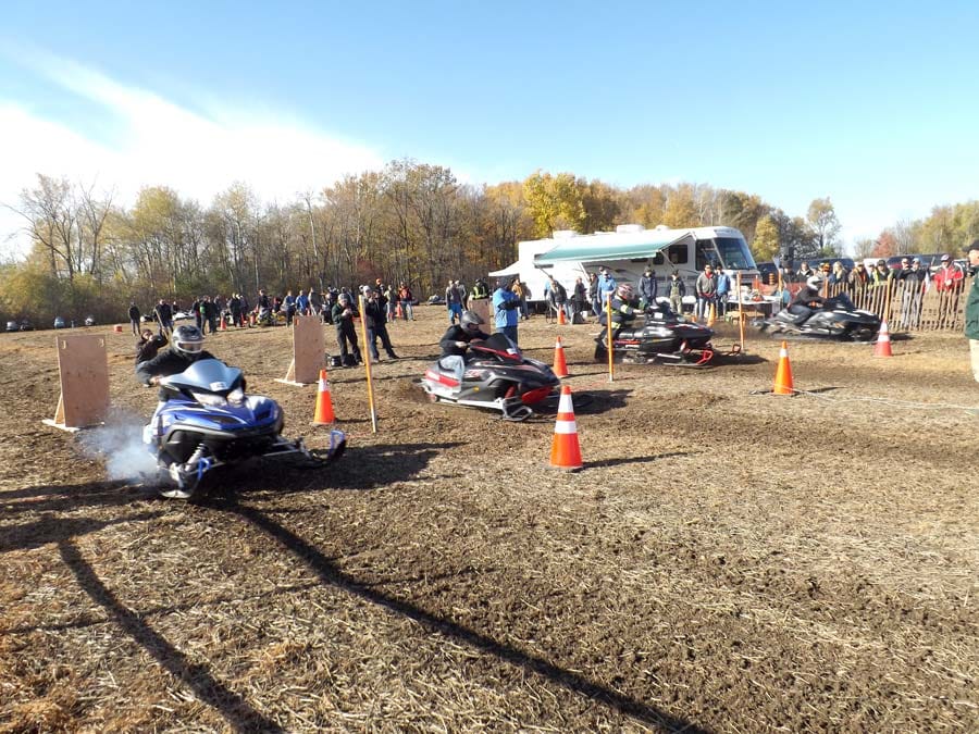 More than 100 racers competed in Moorefield Optimist Club snowmobile grass drag races