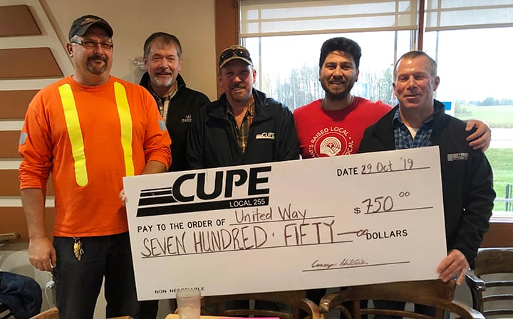 CUPE members donate $100,000  to communities across wide region