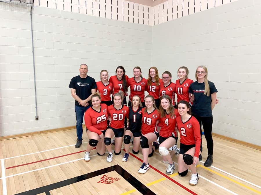 Norwell's Varsity Reds Junior girls volleyball team win District 4