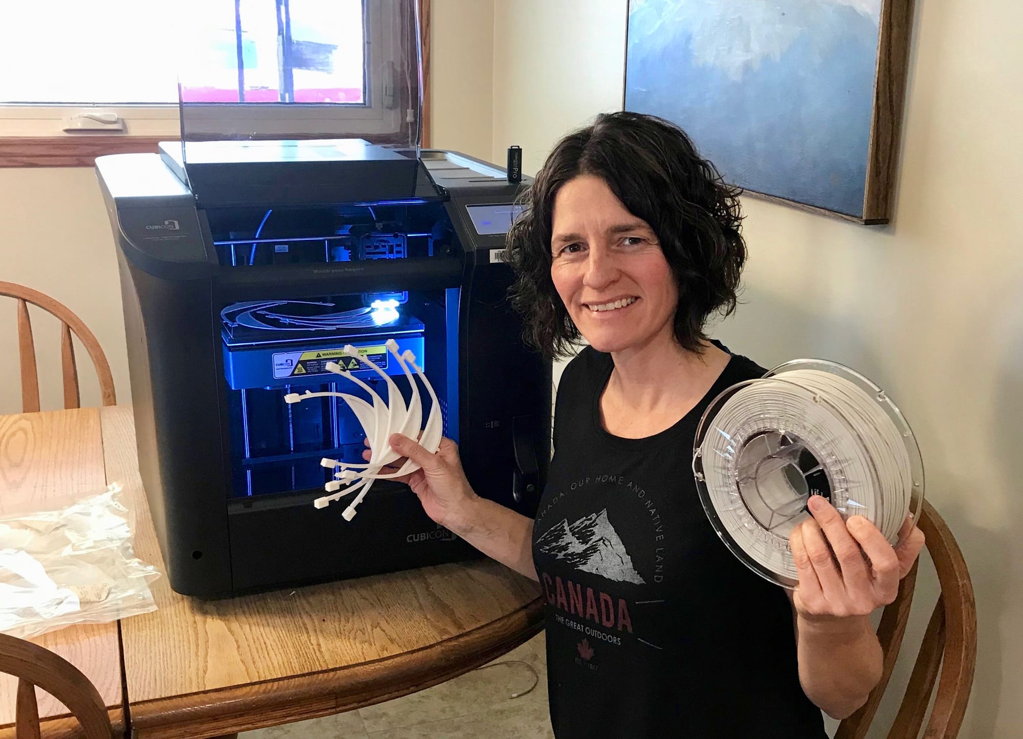 County library staff producing face shield parts for frontline workers