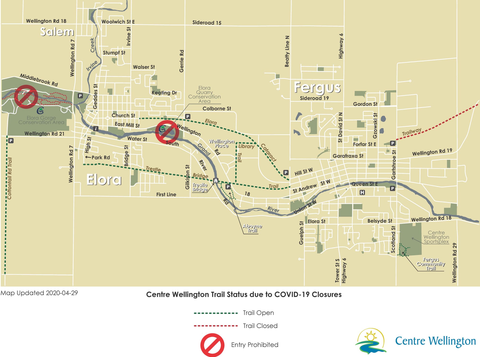 Elora Cataract Trailway reopens between Fergus and Elora