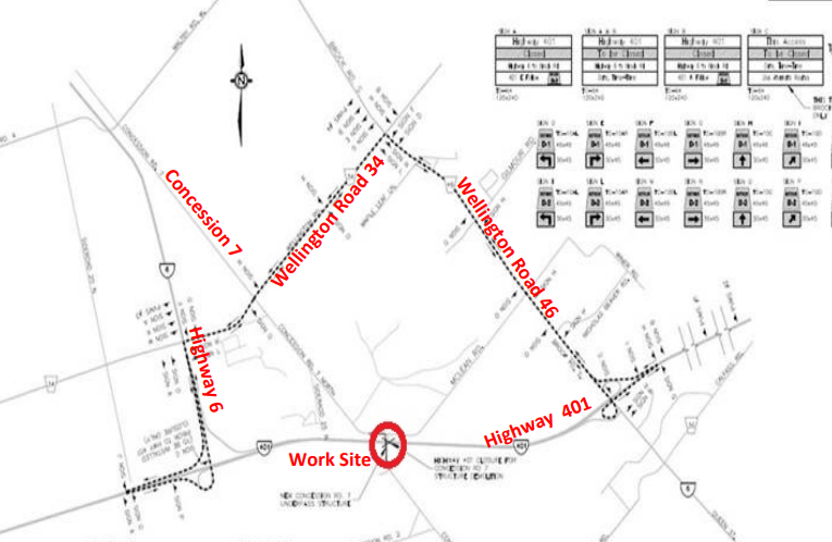 Highway 401 traffic will be diverted through Aberfoyle