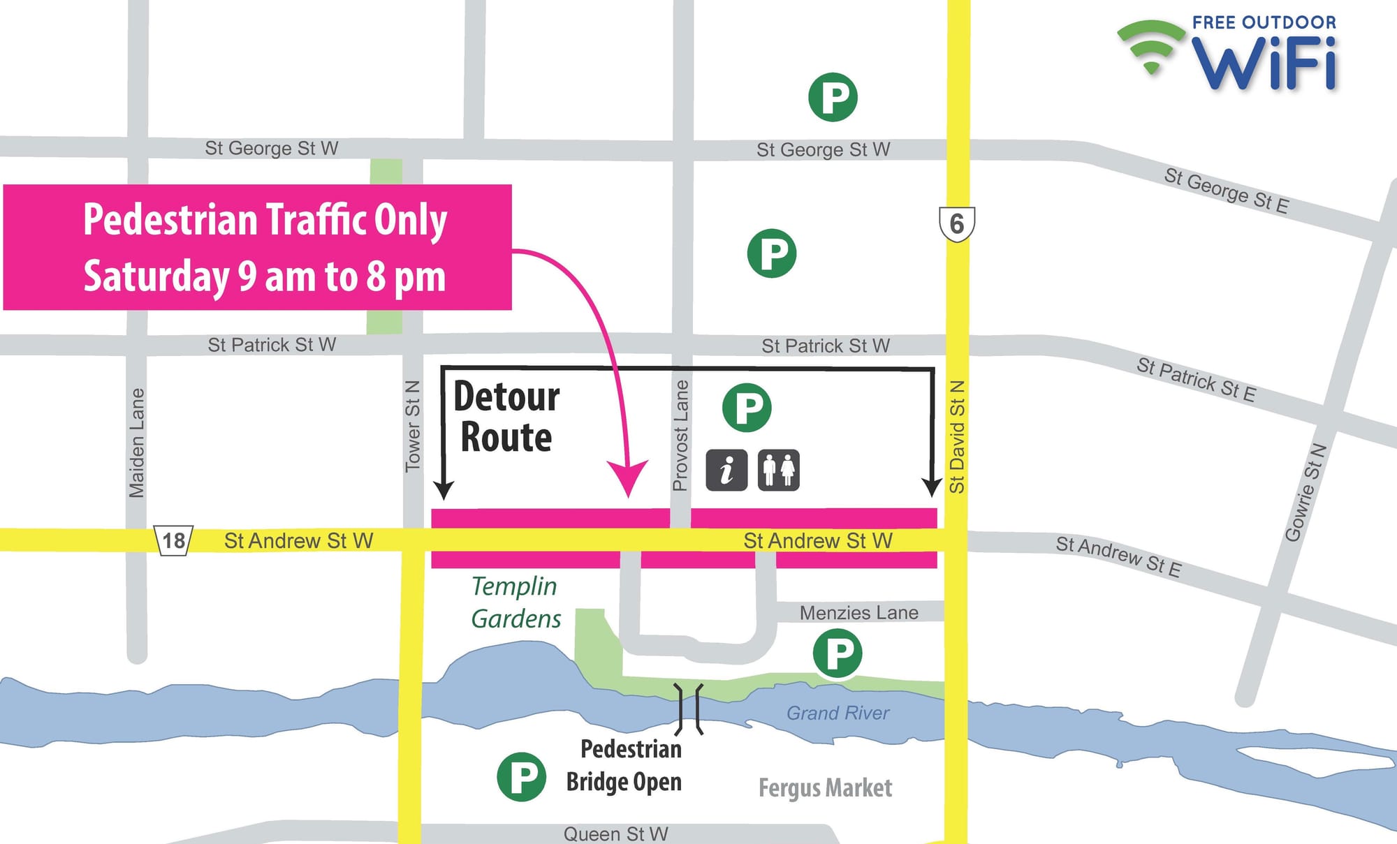 Downtown Fergus street will be closed on Saturdays starting June 20