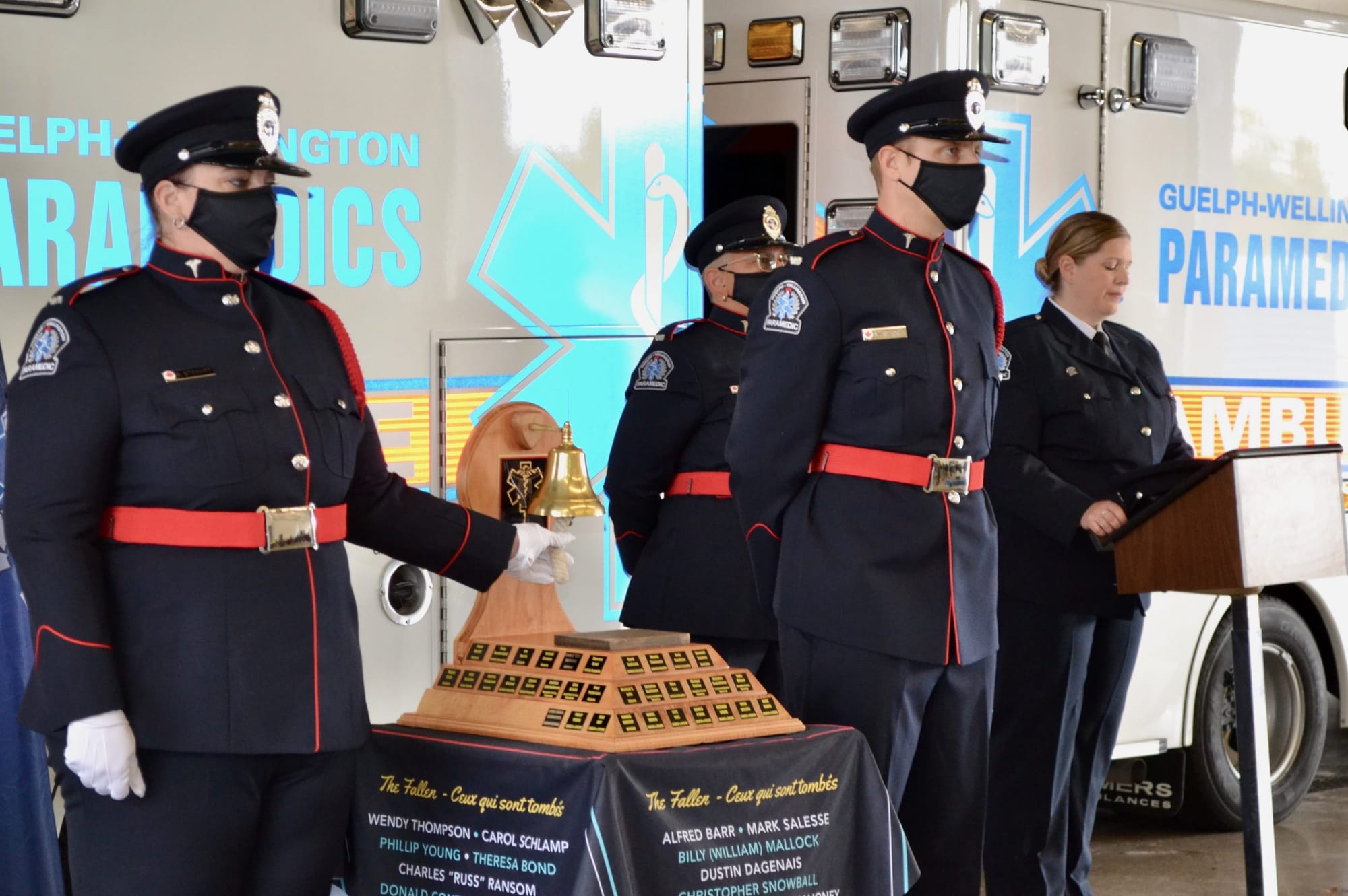 Paramedic Memorial Bell completes its tour of Wellington County