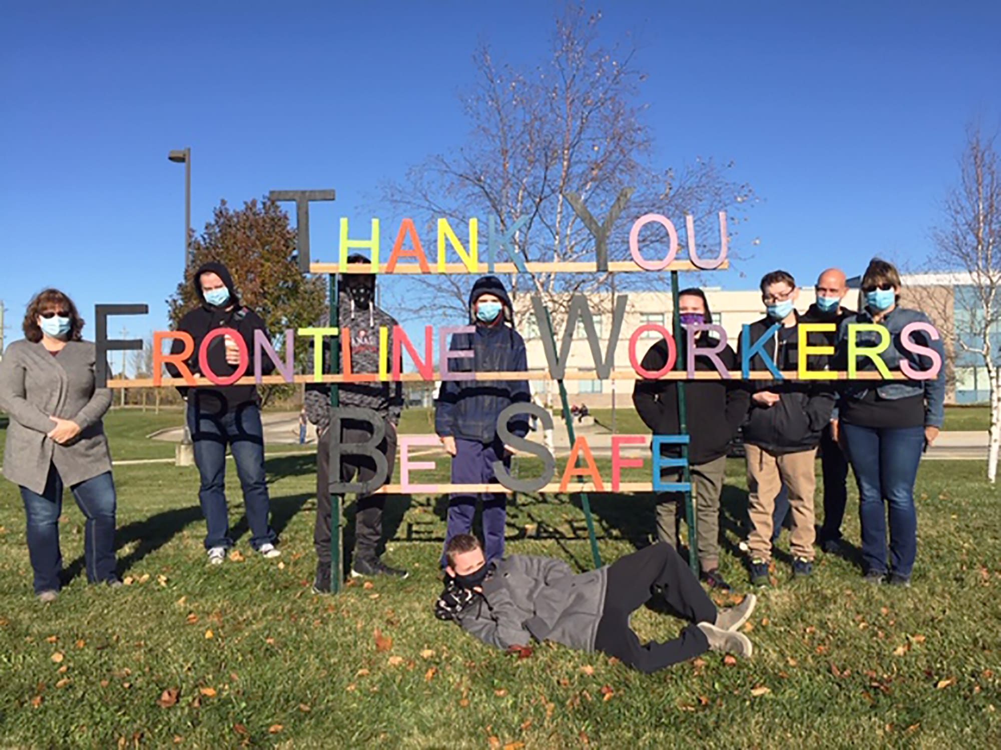 WHSS students install 'message of gratitude, respect to frontline workers'