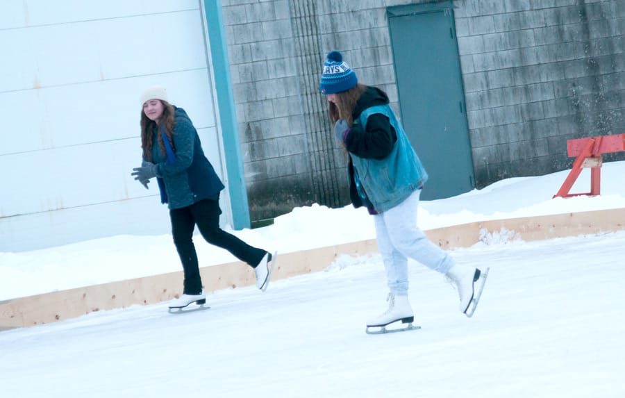 Skaters enjoy the outdoor rink at PMD arena