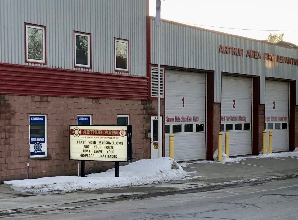 Sign outside Arthur Fire Hall to be replaced