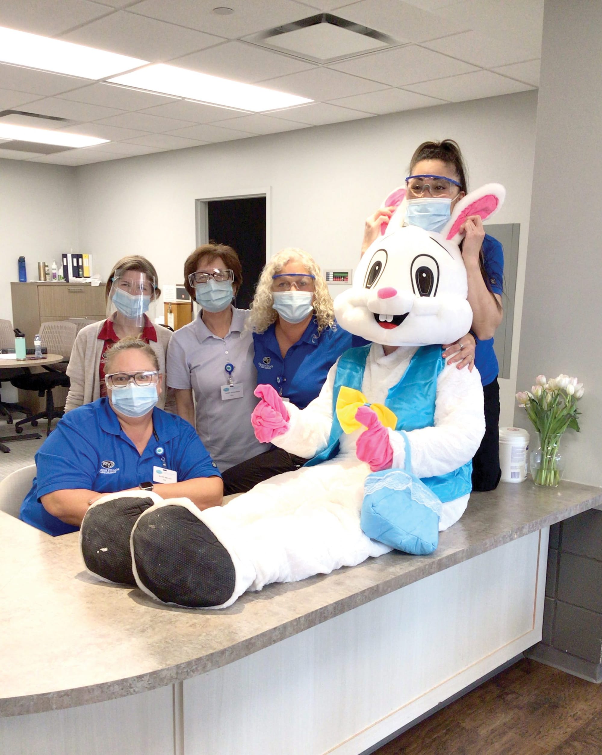 The Easter Bunny arrived at the Strathcona Long Term Care Home, thanks to staff