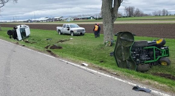 OPP still searching for driver of SUV that fled after crashing into lawnmower