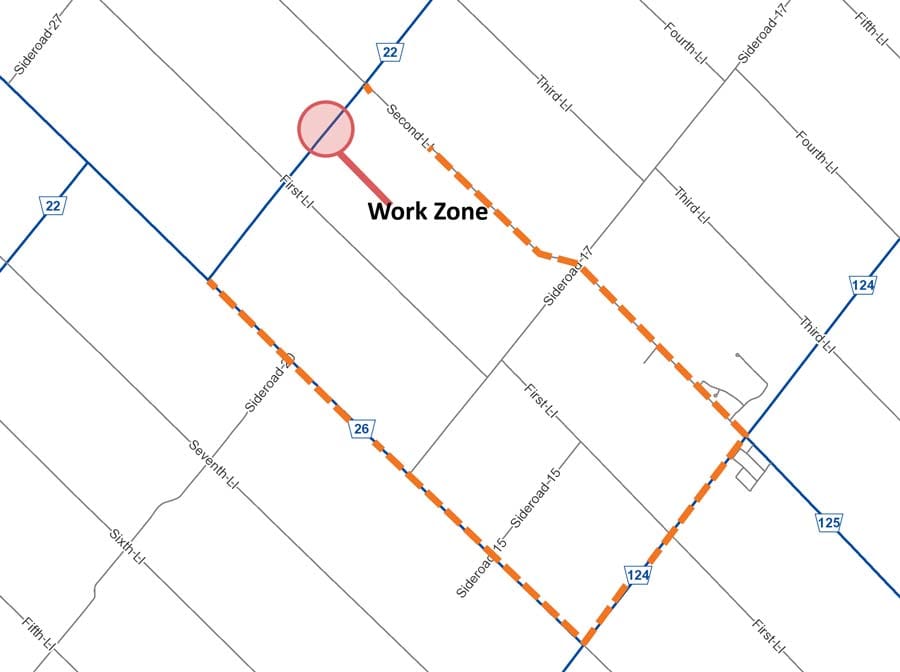 Wellington Road 22 closed for culvert, road replacement