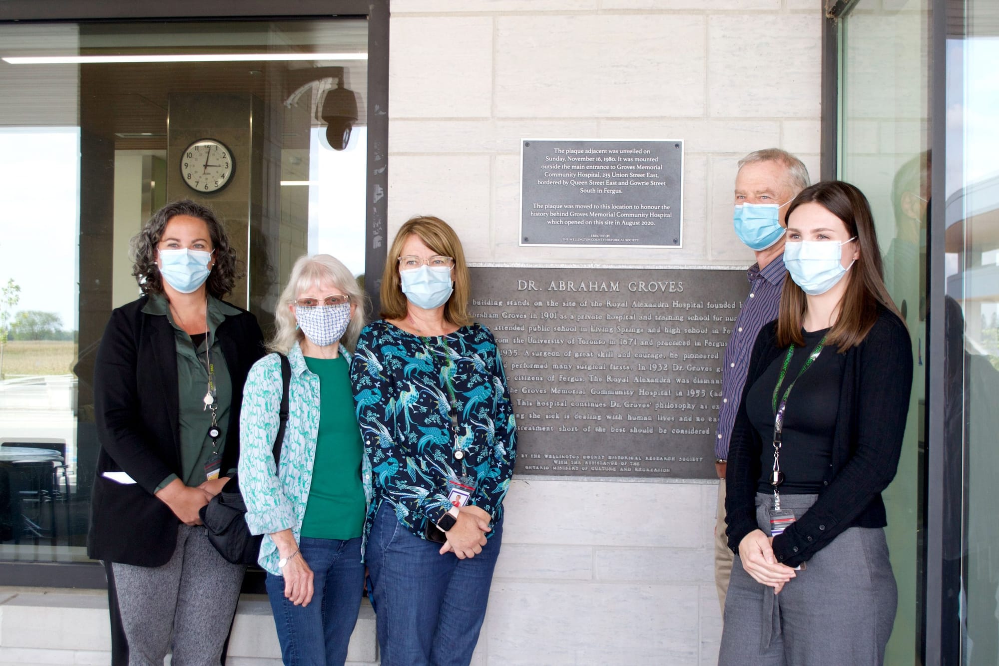 Wellington County Historical Society and Groves Hospital unveil a Historical Information Plaque for Dr. Groves