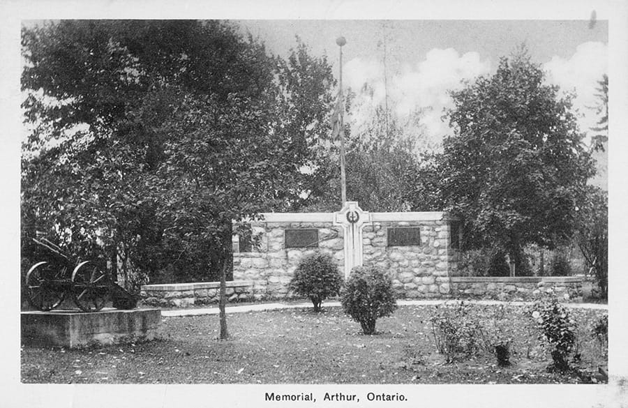 Arthur War Memorial unveiled in 1923