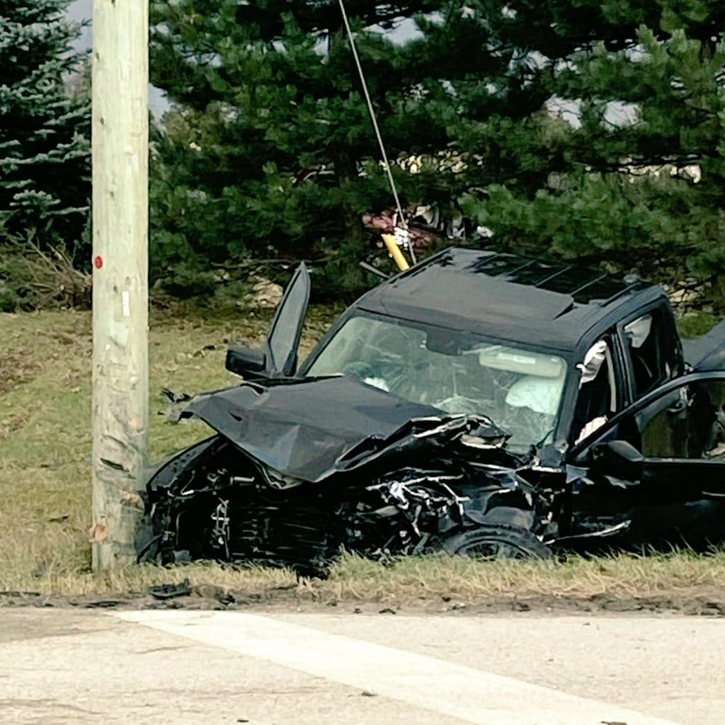Driver transported to hospital in life-threatening condition