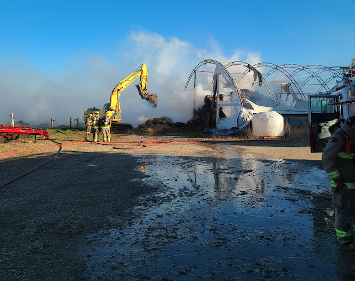 Fire services respond to coverall shed fire in Wellington North