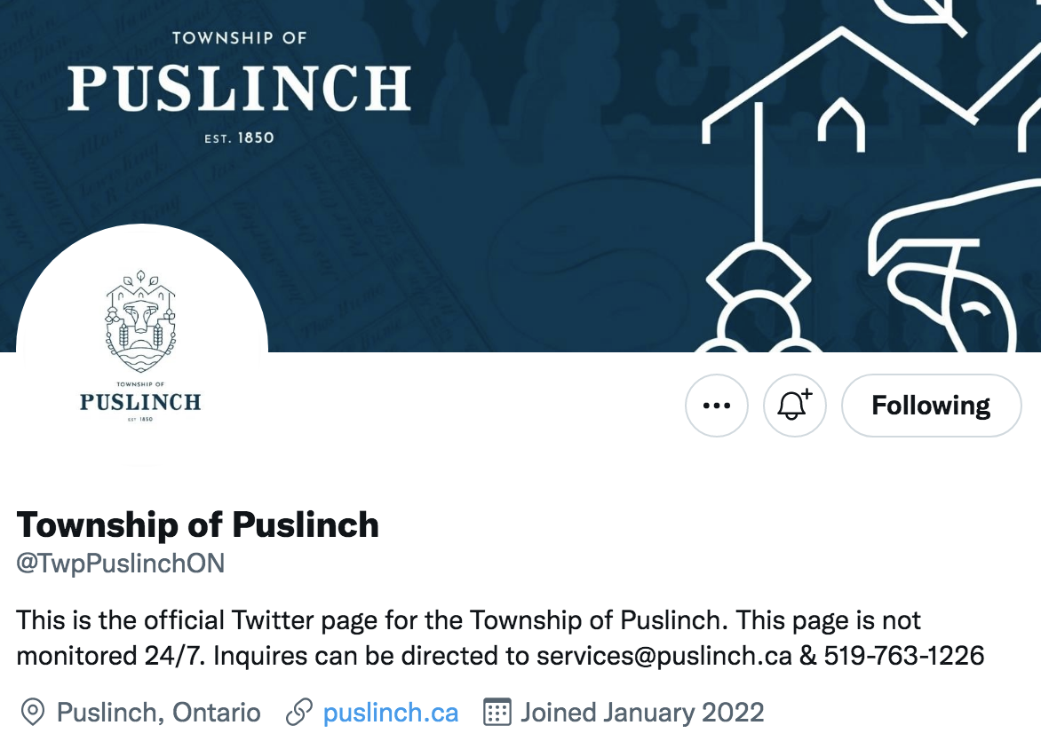 Puslinch launches Facebook, Twitter accounts
