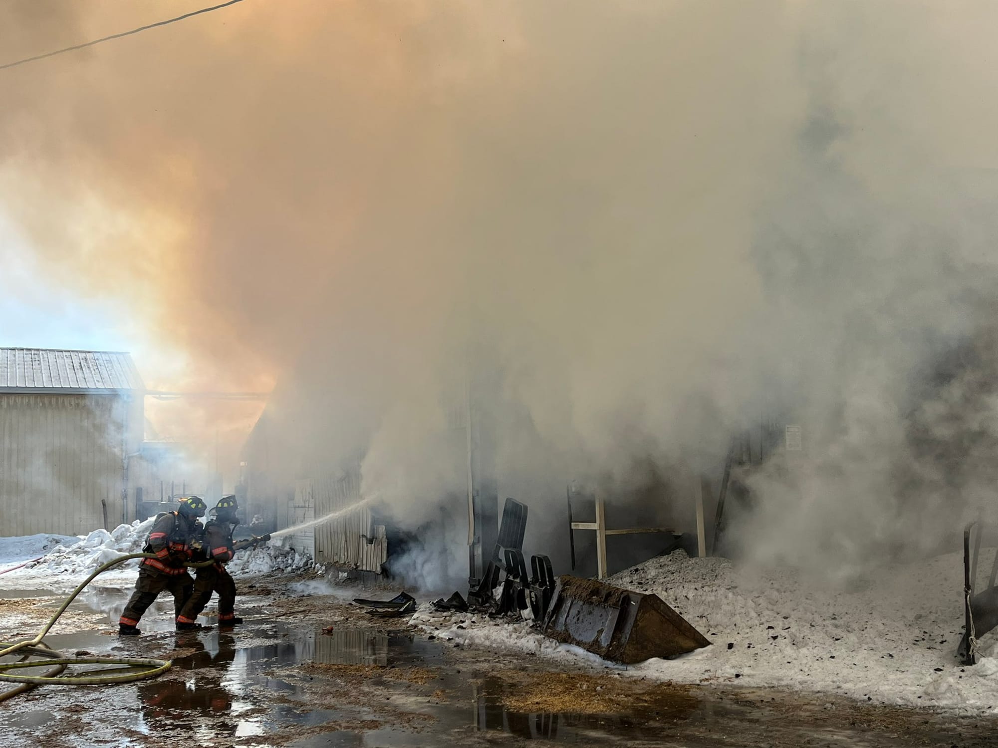 Around 100 cattle rescued from barn as firefighters battled stubborn blaze
