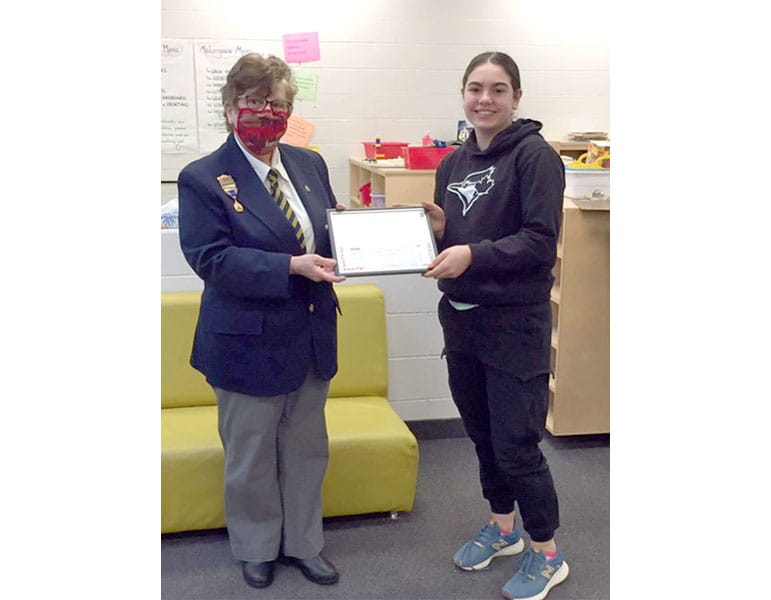 Arthur student places first in Royal Canadian Legion's literary competition