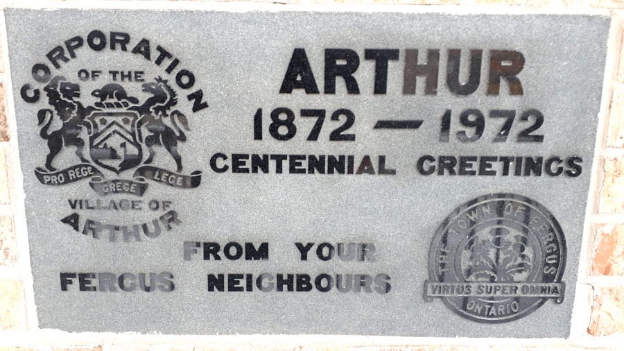 New plaque celebrates Arthur's 150th anniversary