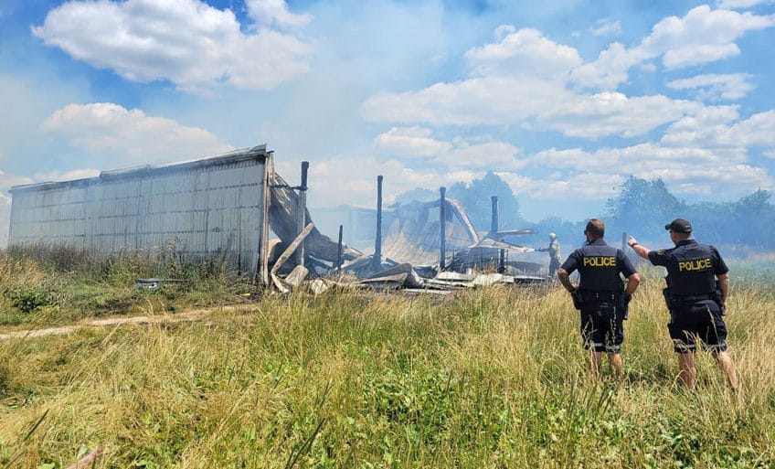 Workshop consumed by fire in Puslinch