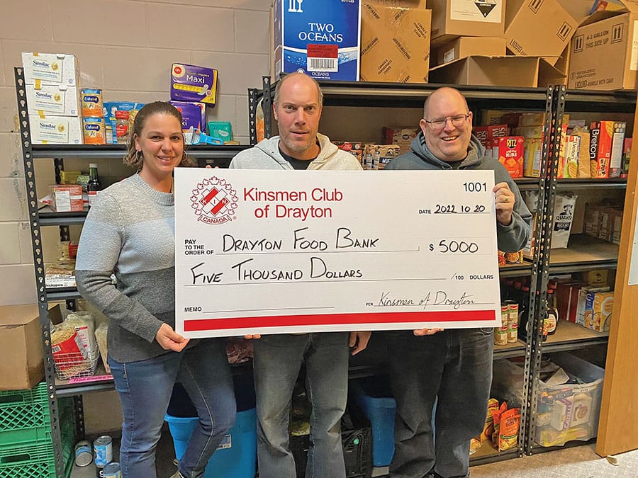 Drayton Kinsmen, Kinettes make two sizeable donations