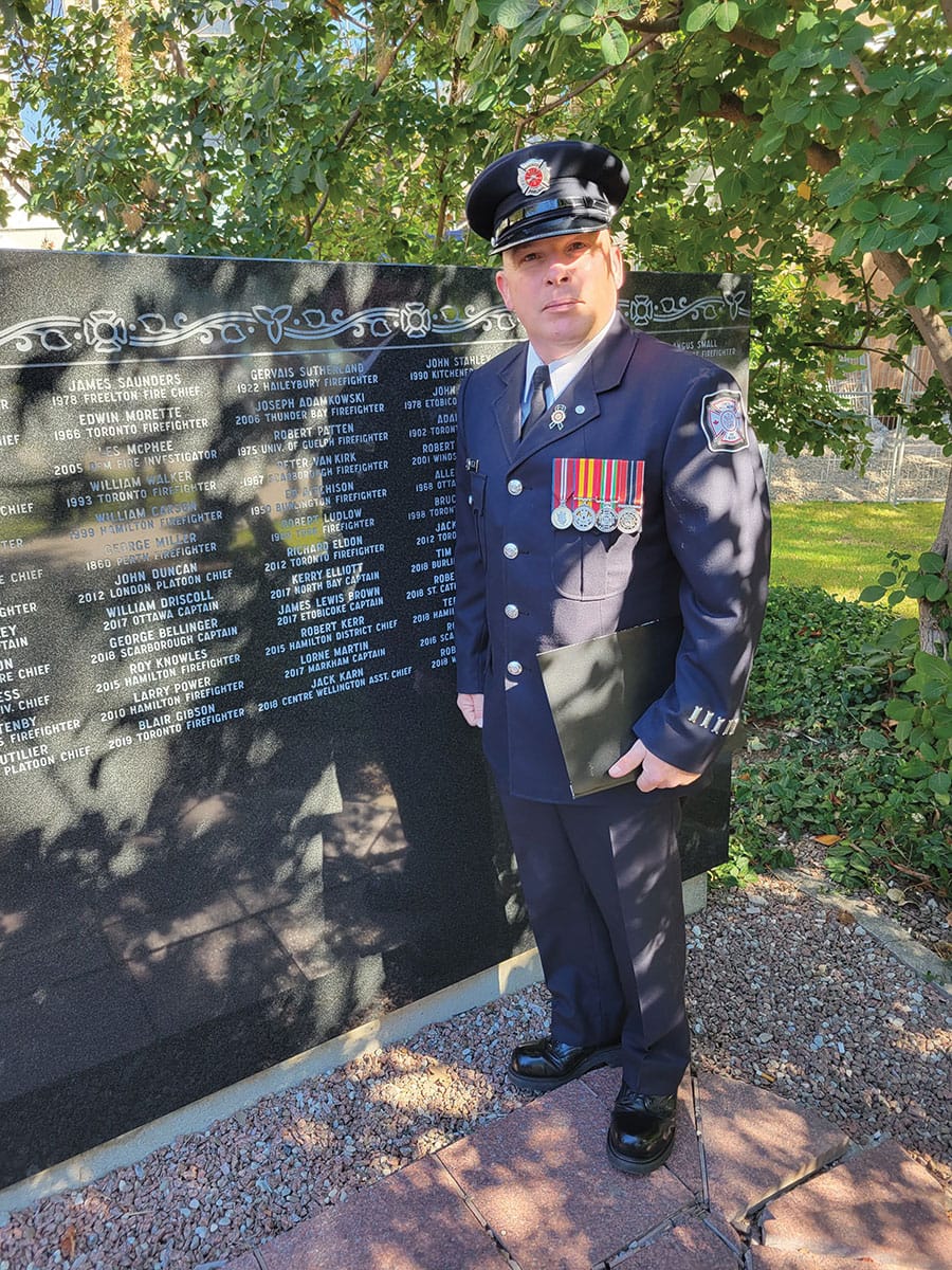 Local firefighter represents FFAO at service for Ontario's fallen firefighters