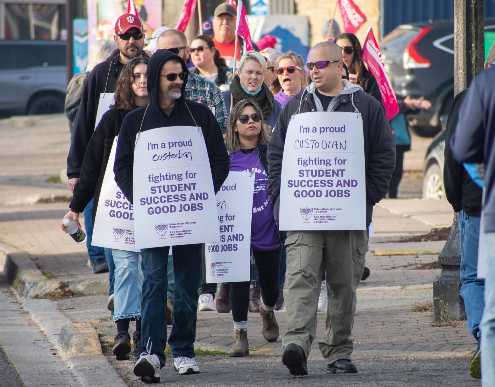 'It's a shame we're here': Wellington County education workers on strike
