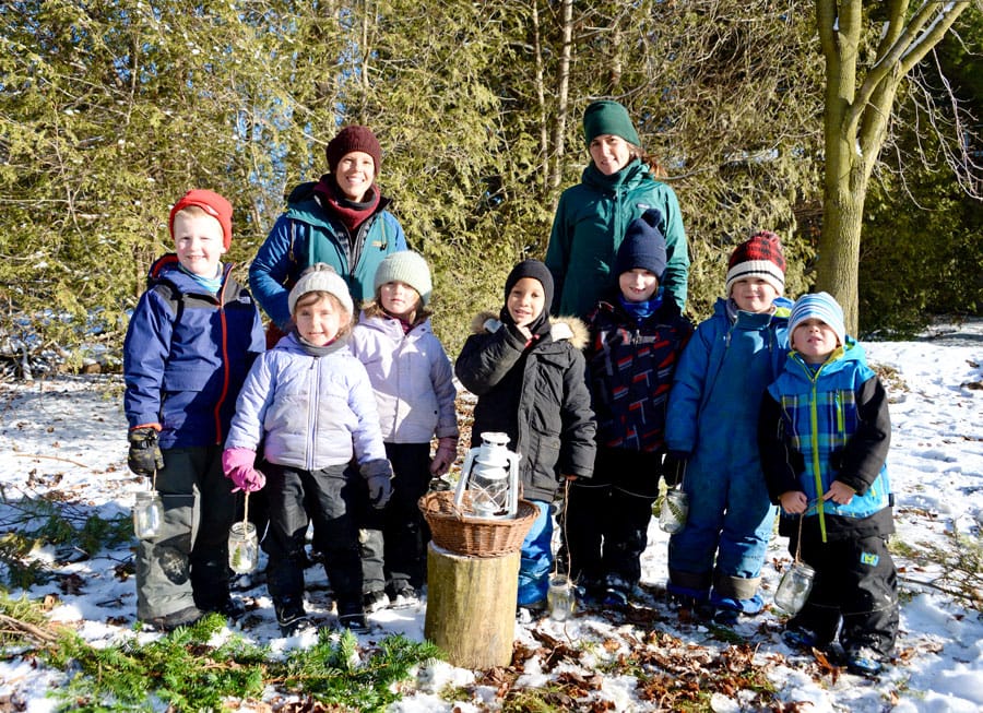Students at nature school learn about Solstice ceremony