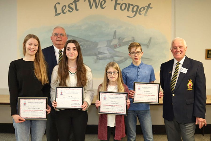 Fergus Legion awards winners of Remembrance Day poster and literary contest