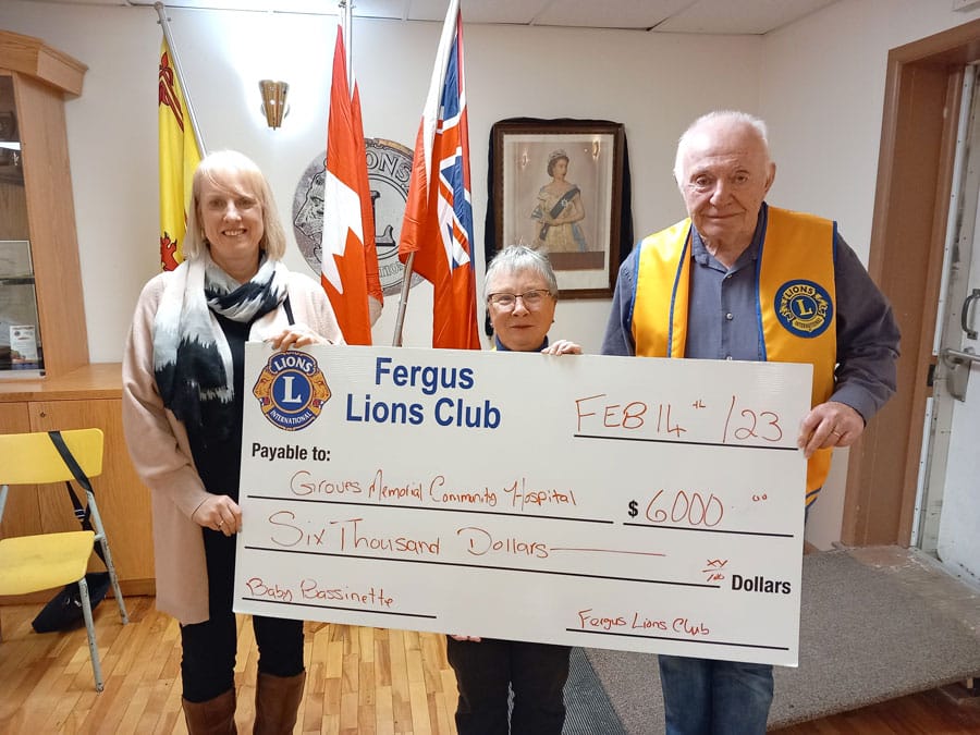 Lions Club presents cheque to Groves hospital