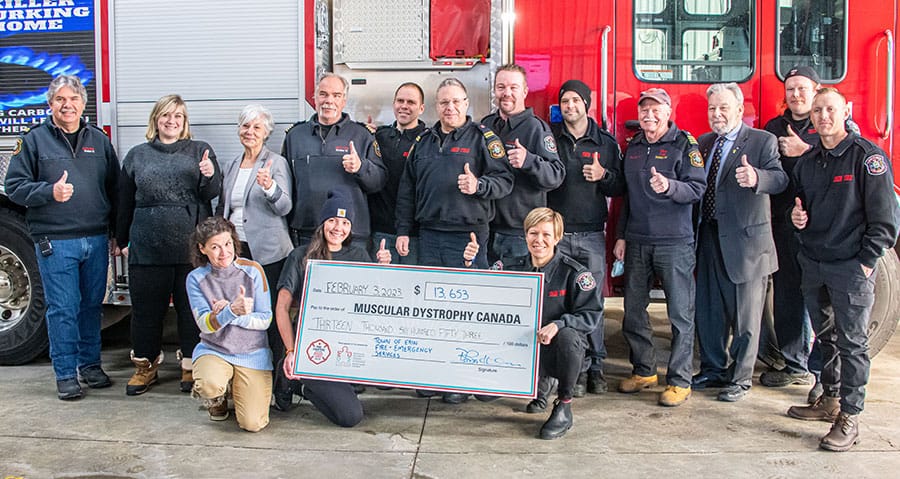 Erin and Hillsburgh firefighters recognized for support for Muscular Dystrophy Canada