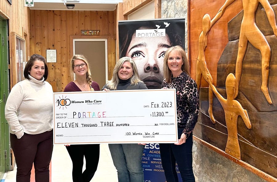 100 Women Who Care Centre Wellington donate to Portage Elora