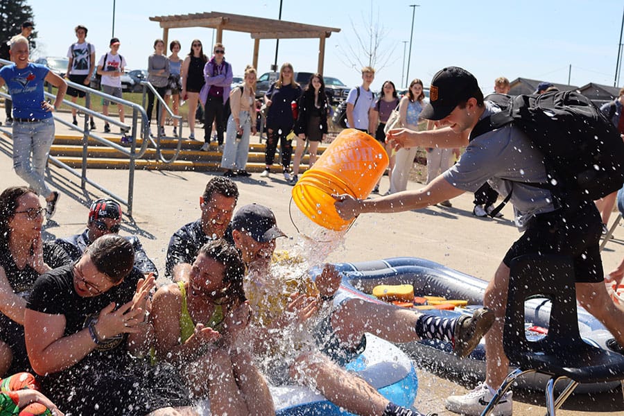 Centre Wellington District High School “soak a teacher” in support of the Canadian Cancer Society Relay For Life