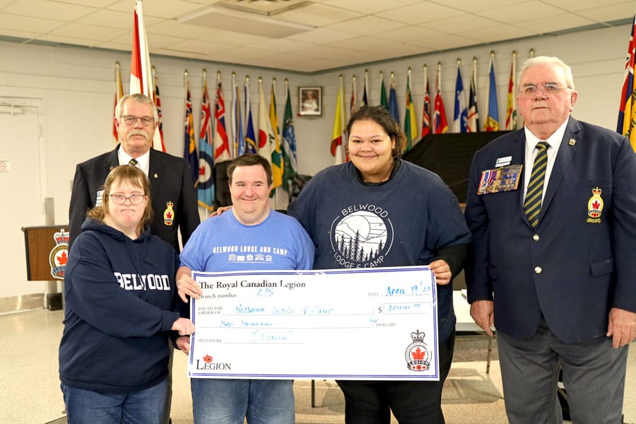 Royal Canadian Legion presents donation to Belwood Lodge and Camp