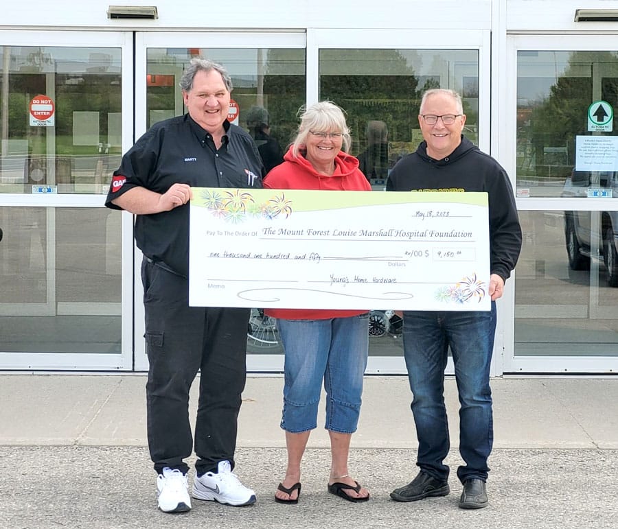 Patriots score donations for hospital through Young’s Home Hardware