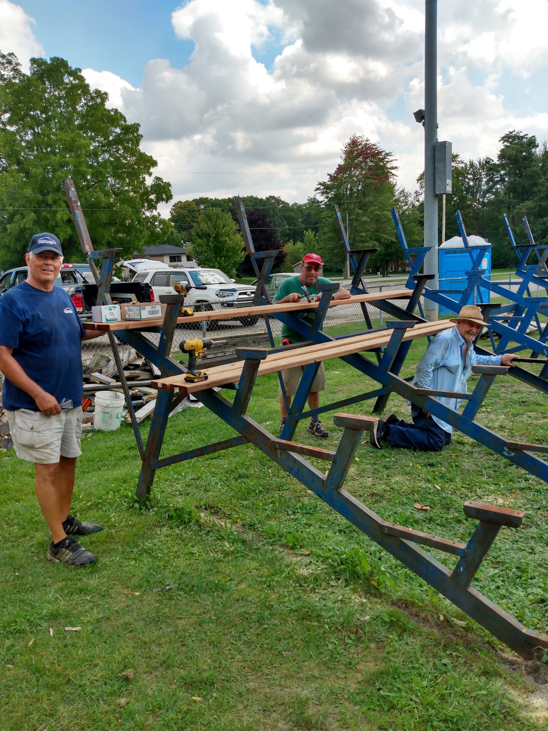Belwood Lake Car Club refurbish bleachers