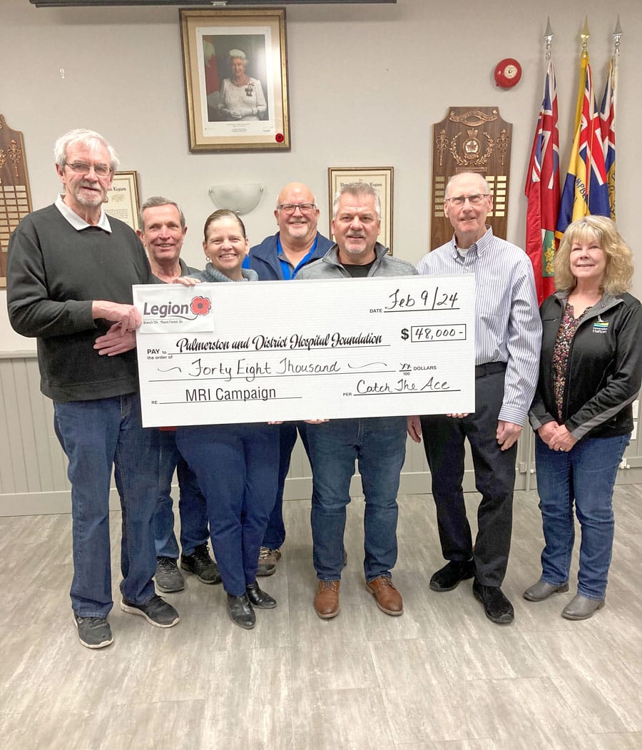 Mount Forest Legion Branch 134 donates $48,000 to MRI+ Campaign