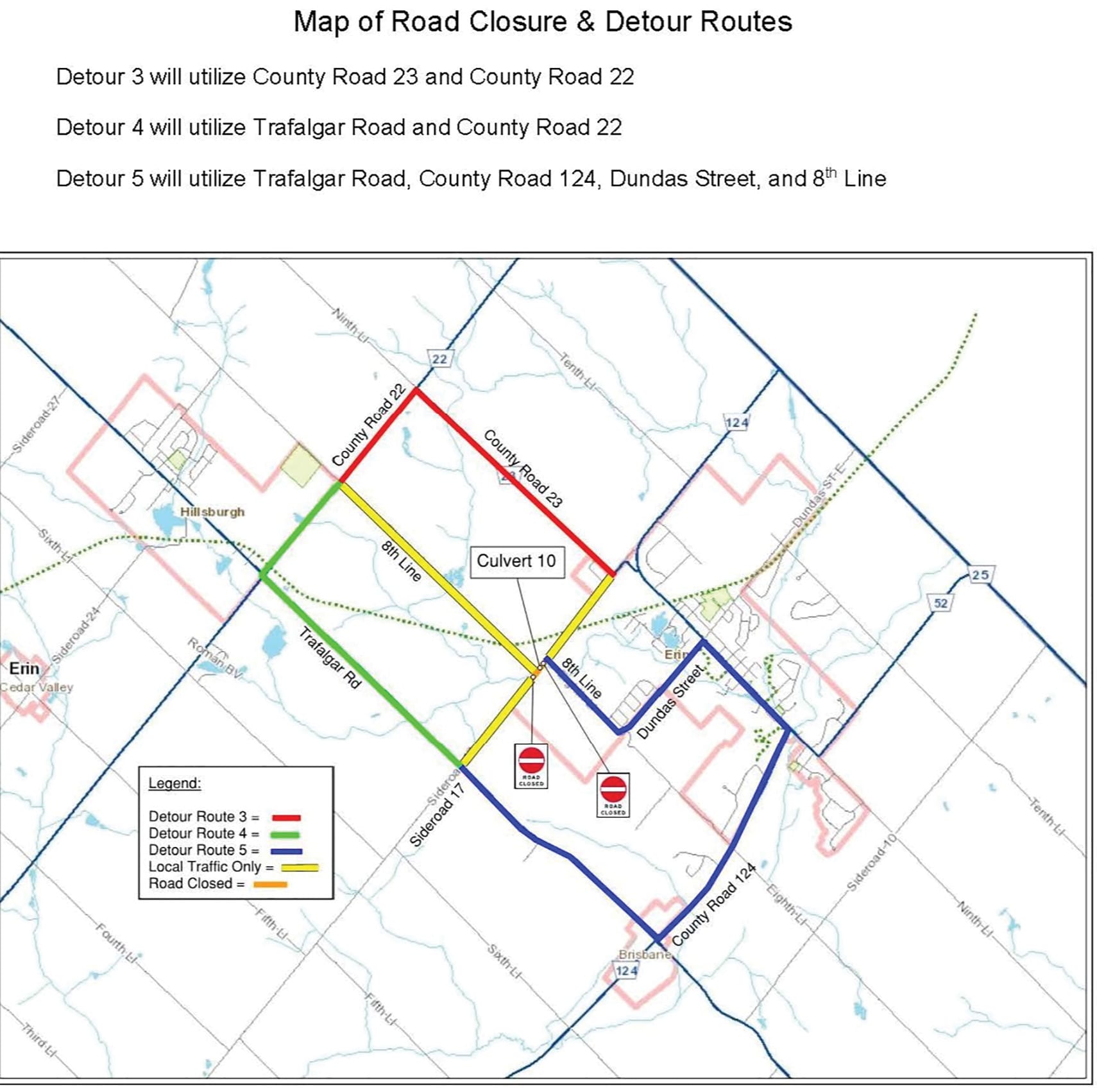 Sideroad 17 closed March 21 to May 22 for culvert replacement